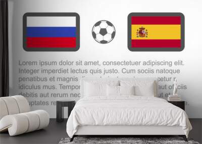 Football - soccer world cup 2018 in Russia country, vector stackman russia vs spain eight-finals Wall mural