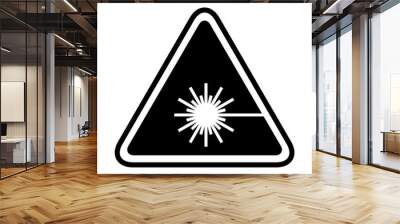 Laser radiation danger label icon, safety protection information symbol vector illustration Wall mural