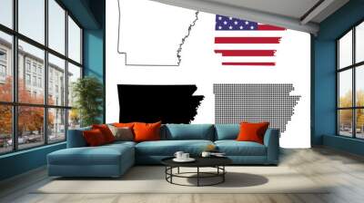 Set of Arkansas map, united states of america. Flat concept icon symbol vector illustration Wall mural