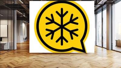 Snow winter icon, danger ice flake sign, risk alert vector illustration, careful caution symbol Wall mural