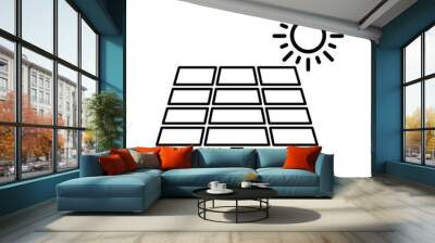 Solar panel icon, green power technology, ecology alternative energy vector illustration Wall mural