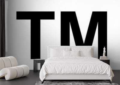 Trade mark icon symbol. TM sign trademark vector black law Wall mural