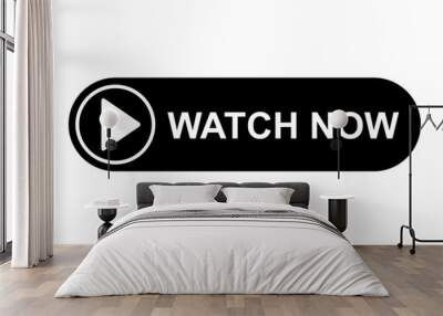 Watch now icon, website online button player symbol, play video vector illustration Wall mural