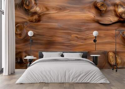 Natural wood texture with knots and grain patterns. Wall mural