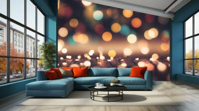  Artifical Intelligence generated bokeh abstract light background. Festive Background With Wall mural