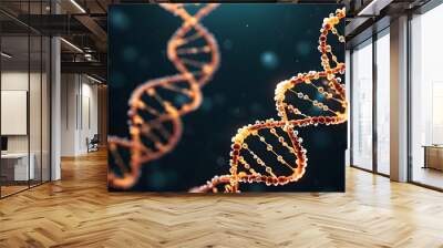  Artifical Intelligence generated DNA molecule. Chemisty and biology science education concept. Wall mural