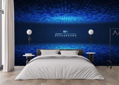 Abstract blue halftone circle futuristic. vector eps10 Wall mural