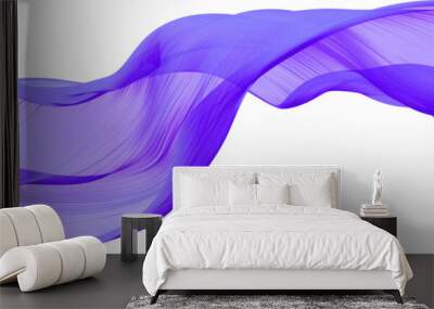 Flowing cloth purple wave, 3d rendering Wall mural