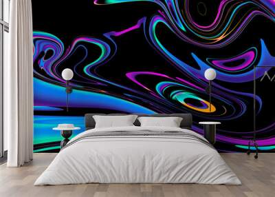 Modern colorful flow background. Wave color Liquid shape. Abstract design. Wall mural