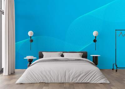 Flowing blue curve texture vector background Wall mural