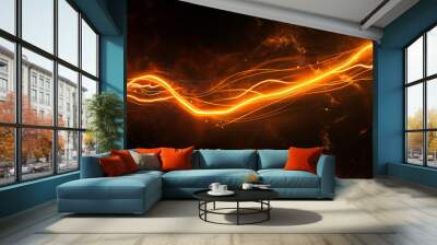 orange glowing line effect Wall mural