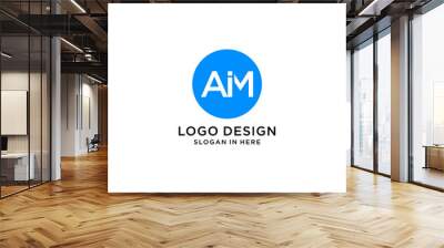 abstract letter AIM logo design Wall mural