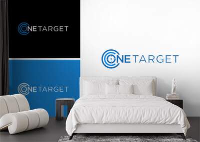 one target goal logo, strategy focus design vector template Wall mural