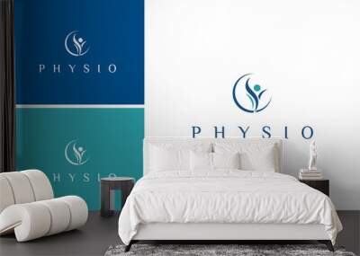 Physiotherapy, Physical Therapy, Kinesiologic logo design for muscle bone rehabilitation Wall mural