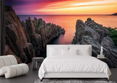 Tojinbo cliffs at dusk Wall mural