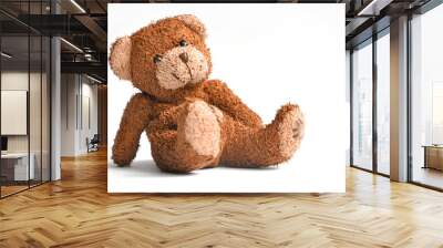 Teddy bear isolated on white Wall mural