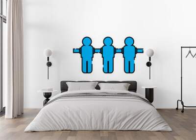 Kicker with blue vector icon Wall mural