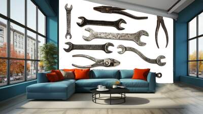 set of old dirty tools Wall mural