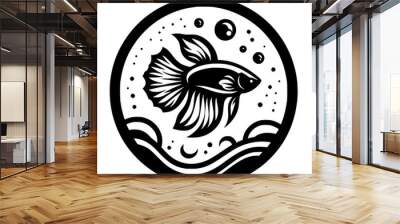 Betta fish logo Wall mural