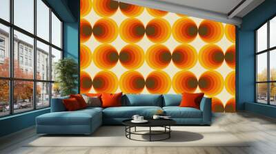 Vector Colorful abstract retro seamless geometric pattern. 70s 60s style trendy texture Wall mural