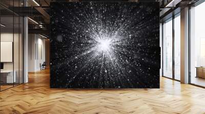 Dust particle explosion, Light ray effect. Wall mural