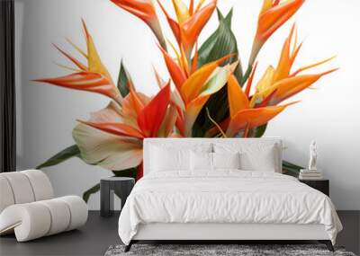 Bird of Paradise bouquet, bunch isolated on transparent png. Wall mural