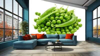 Green peas isolate on transparent png.
 Wall mural