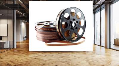 Old film reel isolate on transparent png.
 Wall mural