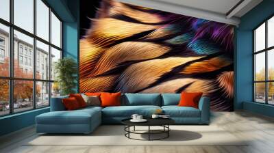 abstract representation of cats fur with different colors and textures representing different patterns and hues, concept of Color Variation, created with Generative AI technology Wall mural