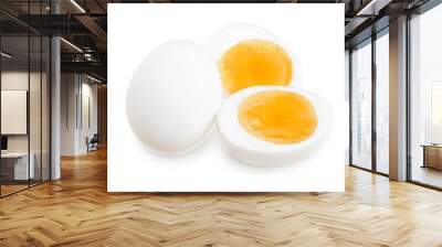 boiled egg and half isolated on white background Wall mural