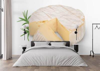 Camembert cheese isolated on white background with clipping path and full depth of field Wall mural