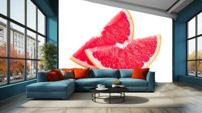 Grapefruit slice isolated on white background close up Wall mural