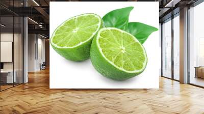 half lime isolated on white background closeup Wall mural