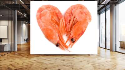 Red cooked prawn or shrimp isolated on white background Wall mural