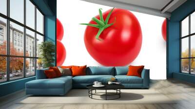 Tomato with slices isolated on white background with clipping path and full depth of field. Set or collection Wall mural