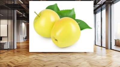 yellow apple isolated on white background with clipping path and full depth of field Wall mural