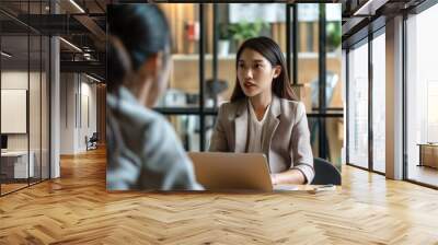 Professional woman in job interview at a contemporary office Wall mural