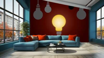 Light bulb. Wall mural