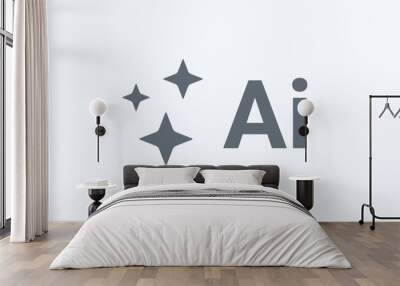 AI stars icon. Artificial intelligence star logo generation chat symbol icon concept design. Wall mural