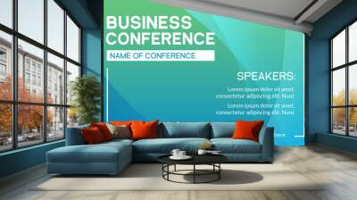 Business conference simple template invitation. Geometric magazine conference or poster business meeting design banner Wall mural