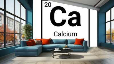 Calcium chemical element table icon. Periodic symbol Calcium vector icon Wall mural