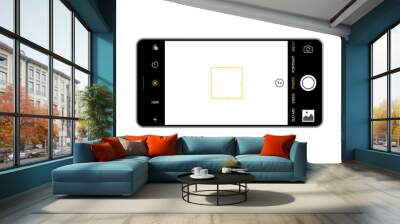 Camera screen phone mobile interface app. Smartphone photo viewfinder ui template design Wall mural