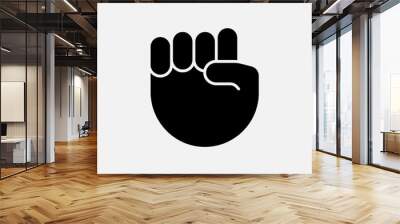 Hand fist emoticon icon. Fist emoji raised protest concept icon Wall mural