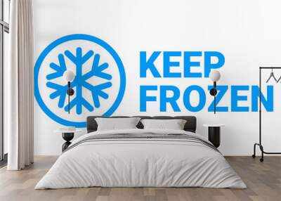 Keep frozen vector logo illustration. Frozen product label badge pictogram. Winter frozen food symbol sticker packaging. Wall mural