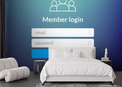 Login user interface. Sign in web element template window. Business website modern ui Wall mural