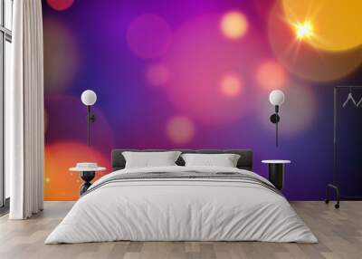 Magic background design. Vector magic lights background Wall mural