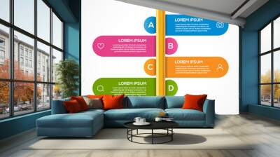 Pencil info graphic design template. Pencil infographic concept school brochure banner step Wall mural