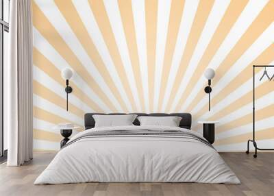 Sun ray retro background vector burst light. Sunrise or sunset retro design Wall mural