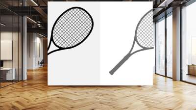 Tennis racket vector icon black classic illustration. Tennis racket icon Wall mural