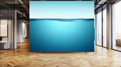 Underwater ocean surface. Blue water background. Clean nature sea underwater backdrop Wall mural